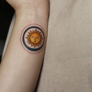 colorful sun tattoo designs