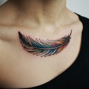 colour feather tattoo designs