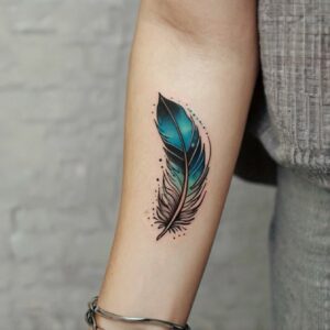 compass with feather tattoo designs