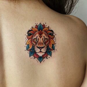 crown lion tattoo designs