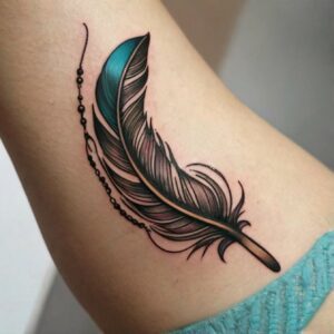 cute feather tattoo designs