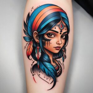 d indian girl tattoo