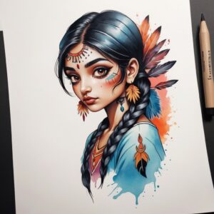 dead indian warrior girl tattoos