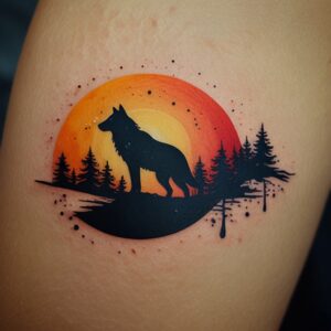 design tattoo wolf