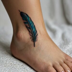 feather with birds tattoo designs