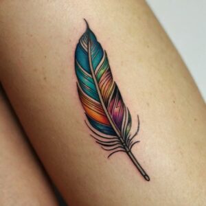 female feather tattoo designs