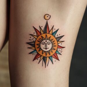 feminine sun tattoo designs