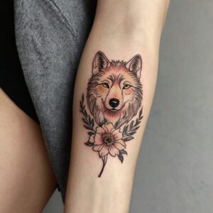 feminine wolf tattoo designs