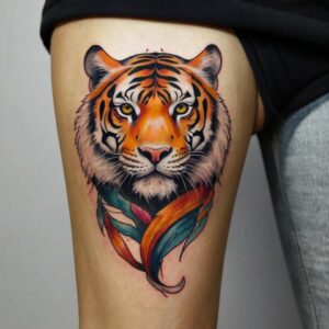 fire tiger tattoo designs