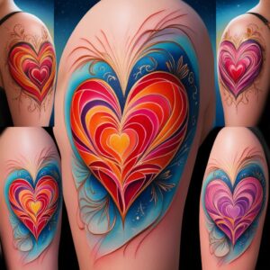 floral heart tattoo designs