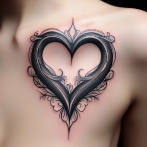 flower and heart tattoo designs