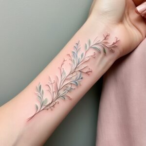 flower with vine tattoo design