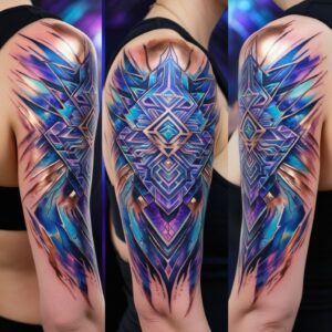 geometric circuit tattoo designs