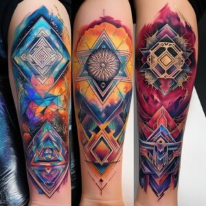 geometric flower tattoo designs