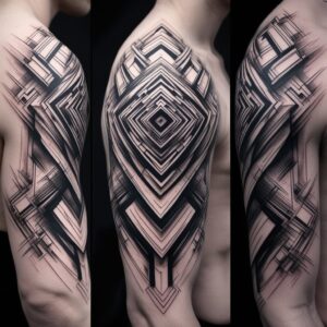 geometric hexagon tattoo designs