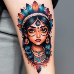 girl indian dead americana tattoo