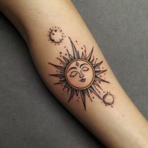 half sun tattoo designs