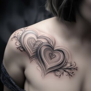 heart rose tattoo designs