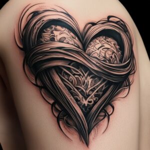 heart with flower tattoo designs