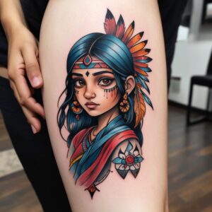 indian girl tattoo