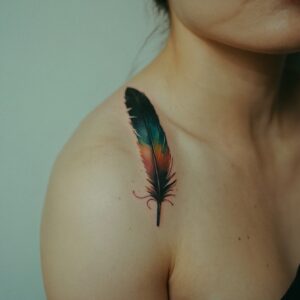 infinity feather tattoo design