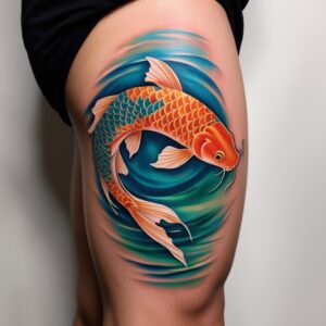 japanese lotus koi fish tattoo design