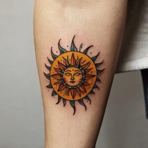 japanese sun tattoo design