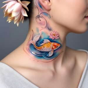 koi fish lotus flower tattoo designs