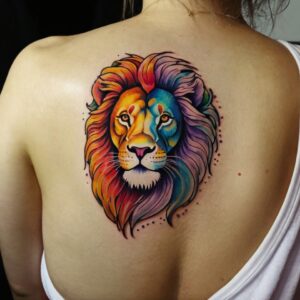 lion with crown tattoo designs