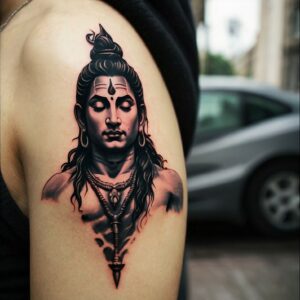 lord shiva tattoo on forearm