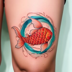 lotus koi fish tattoo design