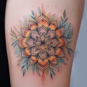 mandala under breast tattoo designs