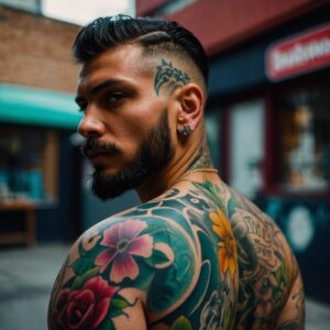 mens floral tattoo designs