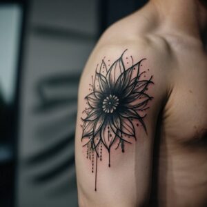 mens floral tattoos