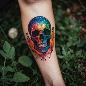 mens skull hand tattoo