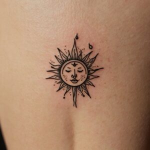 mens sun tattoo designs