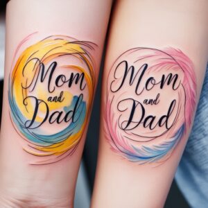 mom dad heart tattoo