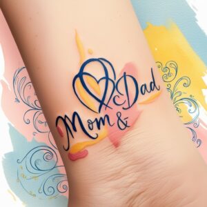 mom dad tattoo design