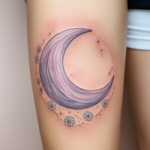 moon with stars tattoo designs