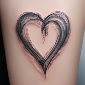 outline heart pocket heart clock tattoo designs