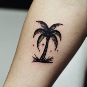 palm tree beach tattoo