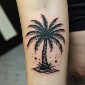 palm tree forearm tattoo