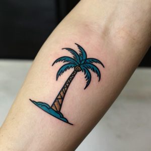 Palm tree tattoo design