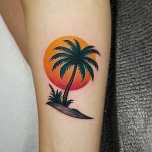 palm tree tattoo mens