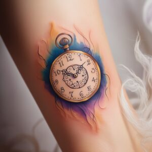 pocket clock tattoo designs