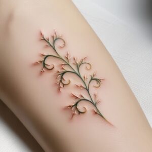 rose on vine tattoo designs