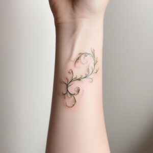 roses on vines tattoo design