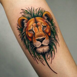 simple outline lion tattoo designs