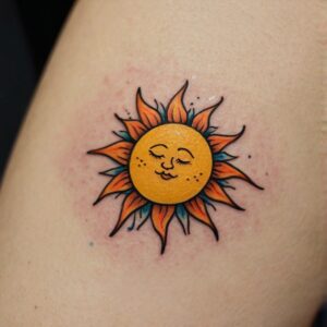 simple sun tattoo designs