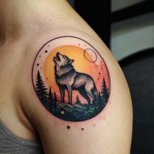 simple wolf tattoo design